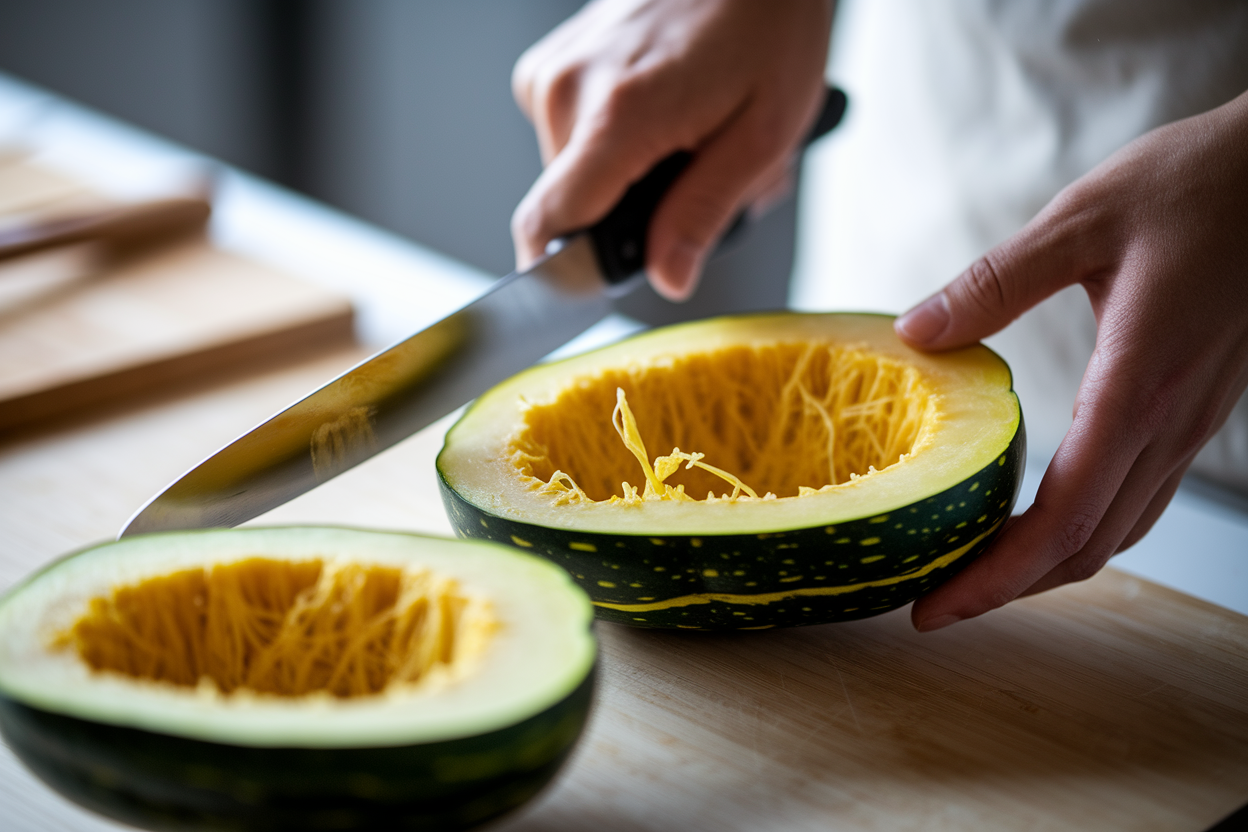 courge-spaghetti-coupee-filamenteuse