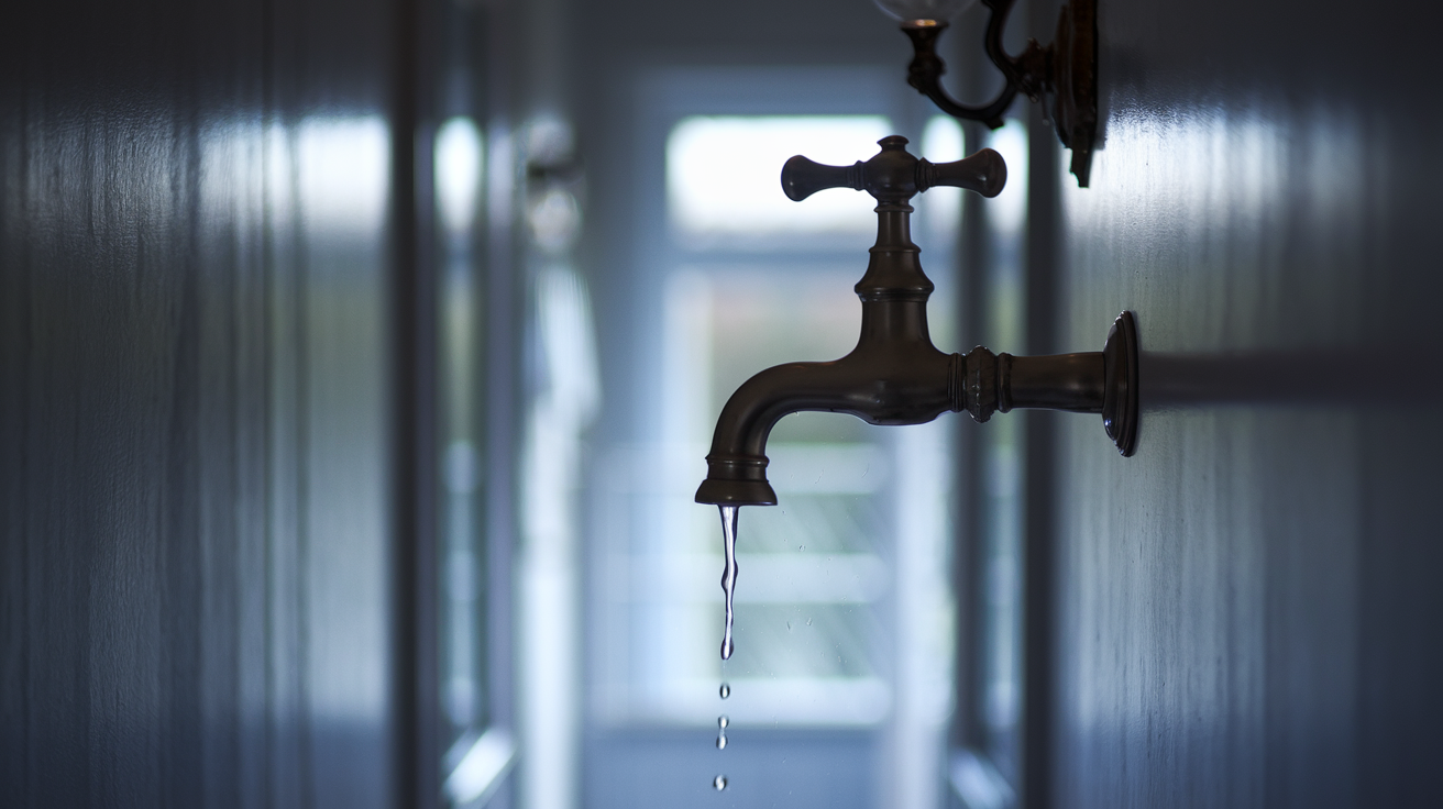 couloir-sombre-robinet-gouttelettes-eau