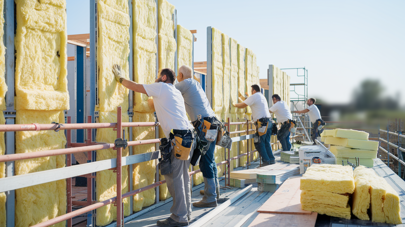chantier-ouvriers-echafaudage-isolant-structure