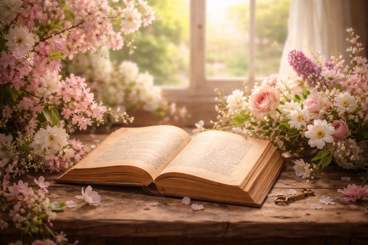 livre-ouvert-table-fleurs-lumiere-naturelle