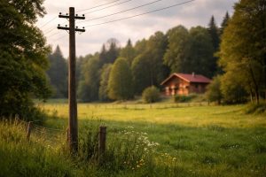 paysage-campagne-poteau-chalet-arbres